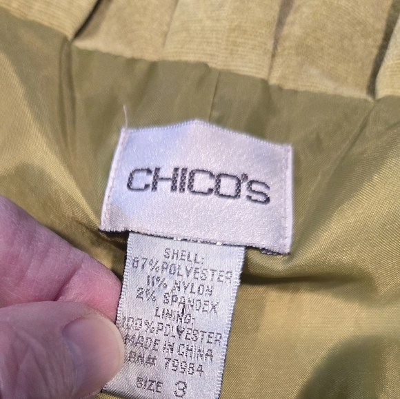 Chicos Celedon Green Ruffle Jacket M Open Front - Picture 5 of 6